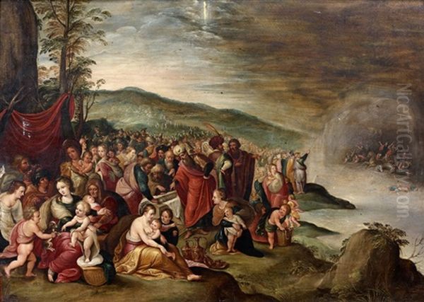 Les Hebreux Devant La Mer Rouge Oil Painting by Frans Francken III