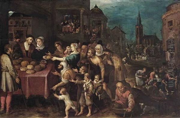 The Seven Works Of Mercy Oil Painting by Frans Francken III