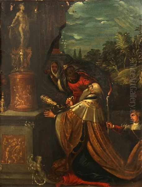 The Idolatry Of Solomon Oil Painting by Frans Francken III