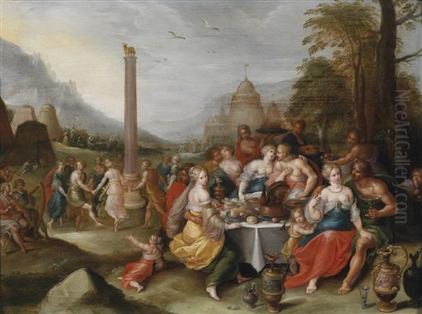 Der Tanz Um Das Goldene Kalb Oil Painting by Frans Francken III