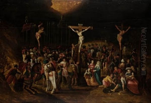 Crucifixion Oil Painting by Frans Francken III