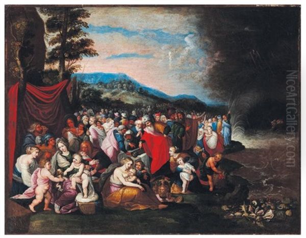 Le Peuple De Moise Apres Le Passage De La Mer Rouge Oil Painting by Frans Francken III