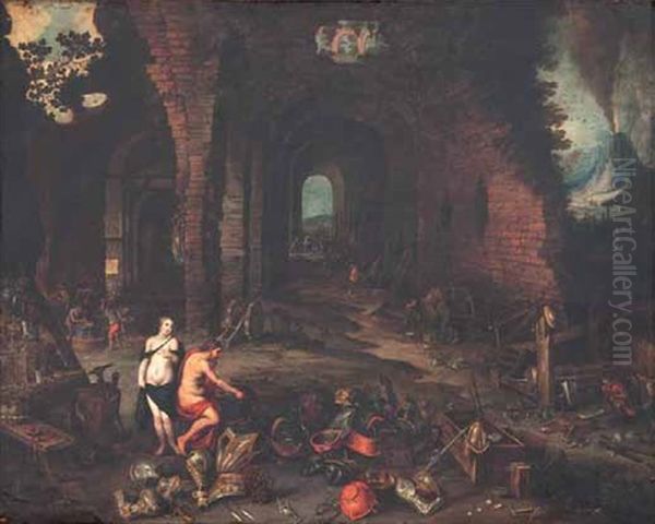 La Fragua De Vulcano Oil Painting by Frans Francken III