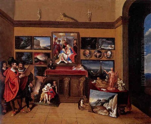 La Boutique D'un Marchand De Tableaux by Frans Francken III