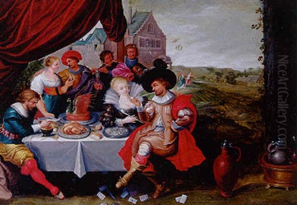 Scene De Banquet by Frans Francken III