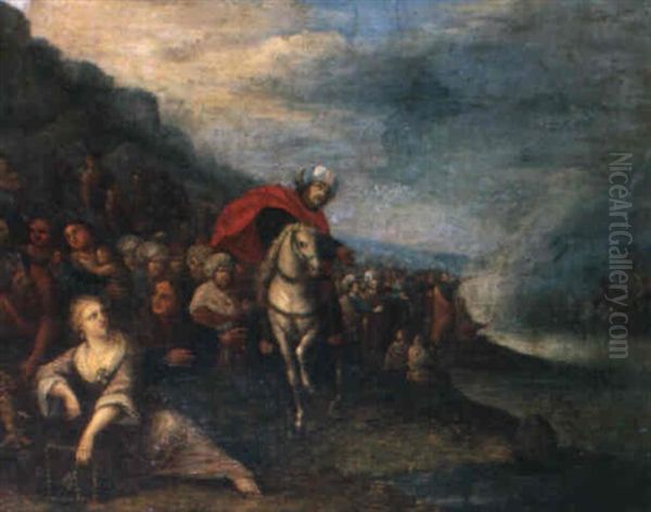 Moses Teilt Das Wasser Des Roten Meeres Oil Painting by Frans Francken III