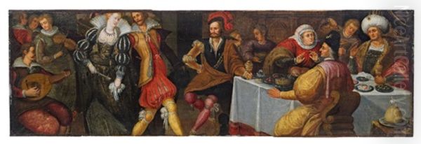 A Merry Company Oil Painting by Hieronymus Francken III