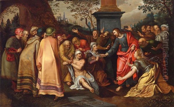 Die Auferstehung Des Lazarus Oil Painting by Ambrosius Francken the Elder