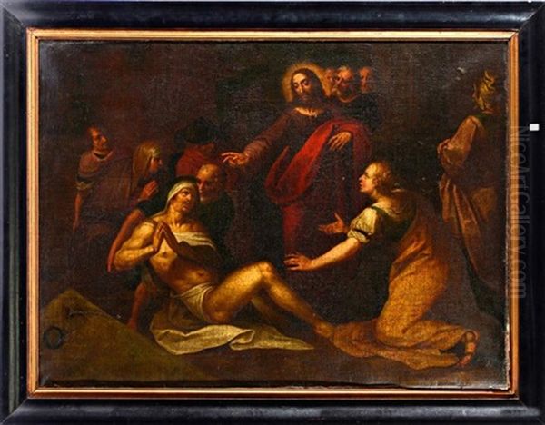 La Resurrection De Lazare Oil Painting by Ambrosius Francken the Elder