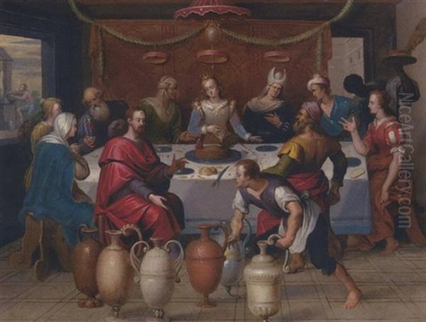 The Marriage At Cana Oil Painting by Ambrosius Francken the Elder