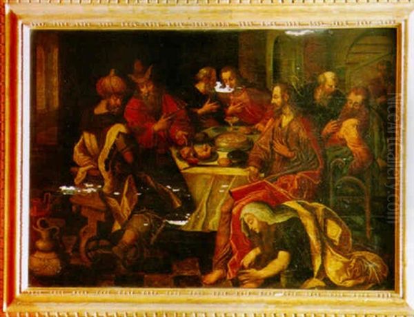 Le Repas Chez Le Pharisien Oil Painting by Ambrosius Francken the Elder