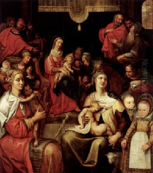 The Holy Kinship Oil Painting by Ambrosius Francken the Elder