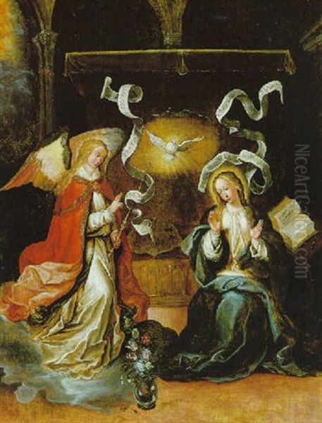 Die Verkundigung An Maria Oil Painting by Ambrosius Francken the Elder