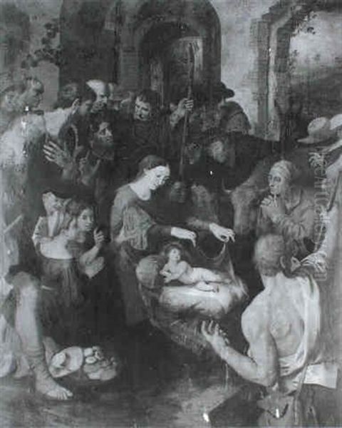 The Adoration Of The Shepherds Oil Painting by Ambrosius Francken the Elder