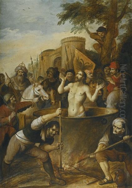 The Martyrdom Of Saint John The Apostle Oil Painting by Frans Francken the Elder