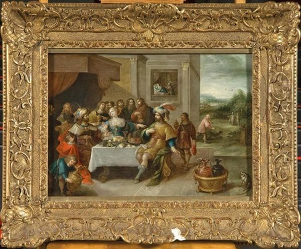 Esther Intercedant Aupres D'assuerus Pour Sauver Le Peuple Juif Oil Painting by Frans Francken the Elder