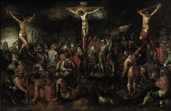 The Crucifixion Oil Painting by Hieronymus Francken the Elder