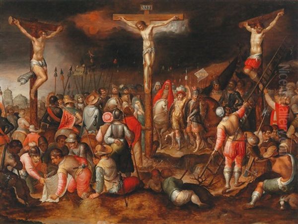 Mount Calvary Oil Painting by Ambrosius Francken the Younger