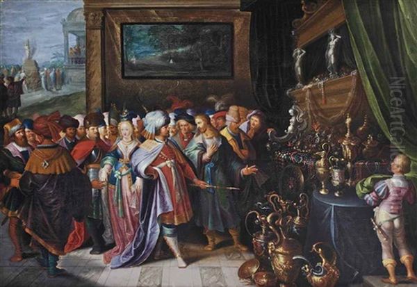 Solon & Croesus Oil Painting by Ambrosius Francken the Younger