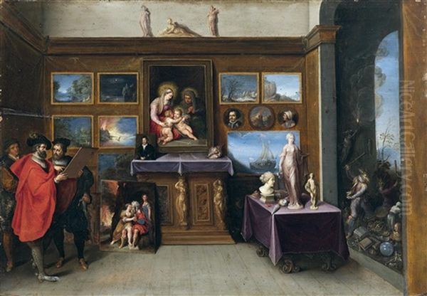 Galerieinterieur Mit Anes Iconoclastes Oil Painting by Ambrosius Francken the Younger