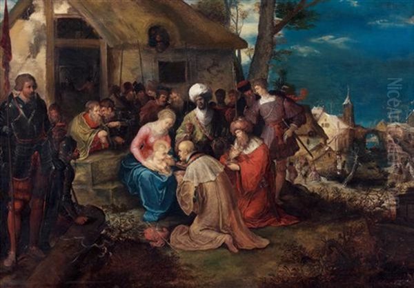 L'adoration Des Mages Oil Painting by Ambrosius Francken the Younger