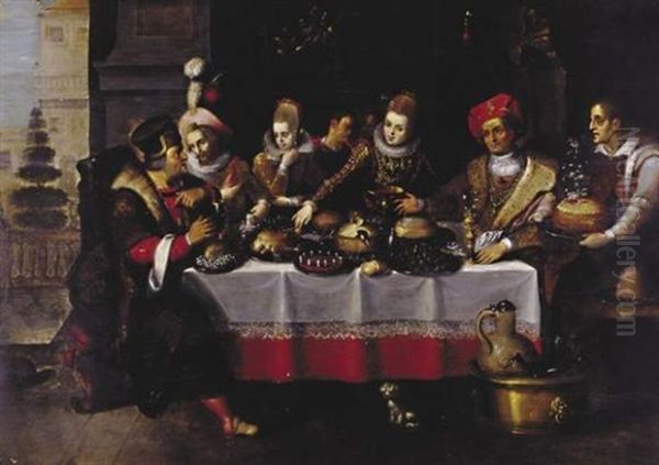 Le Festin Du Mauvais Riche by Ambrosius Francken the Younger