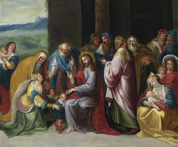 Christus Segnet Die Kinder by Ambrosius Francken the Younger