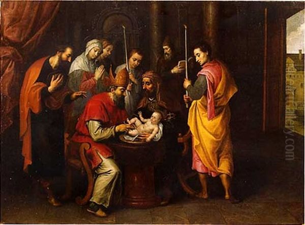 La Circoncision Oil Painting by Ambrosius Francken the Younger