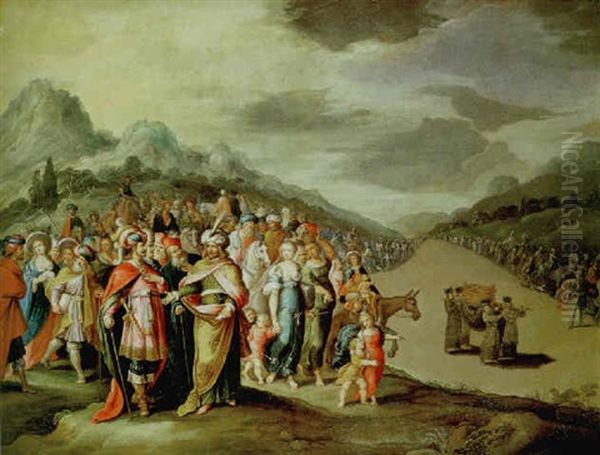 Los Israelitas Ante El Arca De La Alianza Oil Painting by Ambrosius Francken the Younger