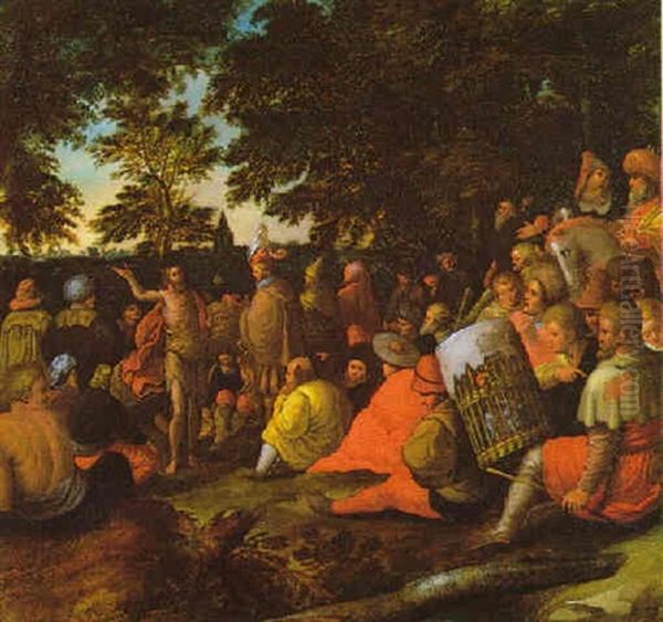 Die Predigt Johannes Des Taeufers Oil Painting by Ambrosius Francken the Younger