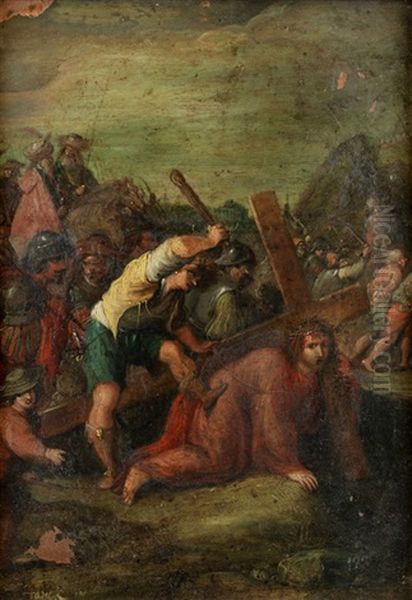 Christus Fallt Unter Dem Kreuz Oil Painting by Frans Francken the Younger