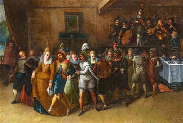 Festliche Gesellschaft Oil Painting by Hieronymus Francken the Younger