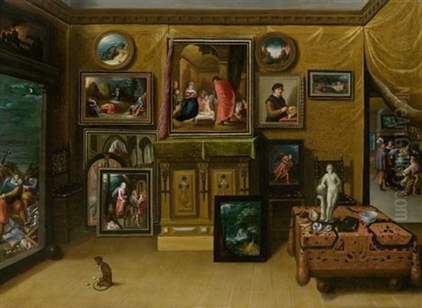 Interieur Eines Sammlers Oil Painting by Hieronymus Francken the Younger