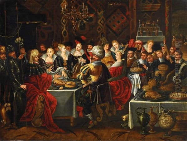 Das Gastmahl Des Belsazar Oil Painting by Hieronymus Francken the Younger