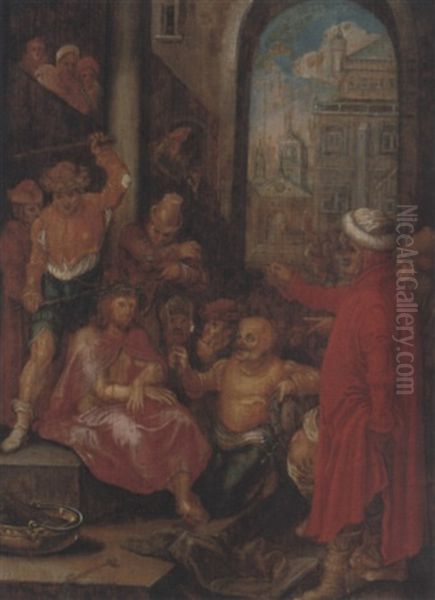 The Mocking Of Christ Oil Painting by Hieronymus Francken the Younger