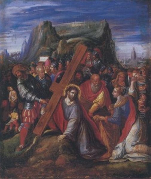 Christ On The Way To Calvary Oil Painting by Hieronymus Francken the Younger