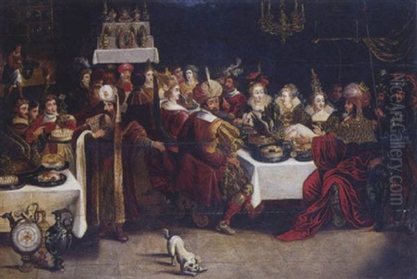 Le Banquet De Cresus Oil Painting by Hieronymus Francken the Younger