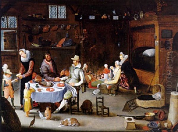 La Visite A La Ferme by Hieronymus Francken the Younger