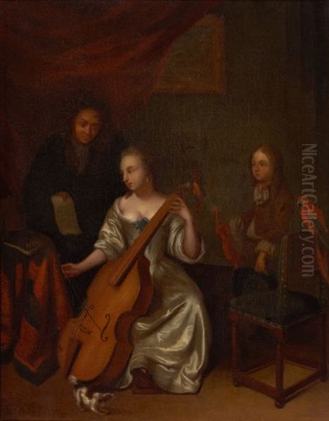 The Music Lesson Oil Painting by Constantyn Francken