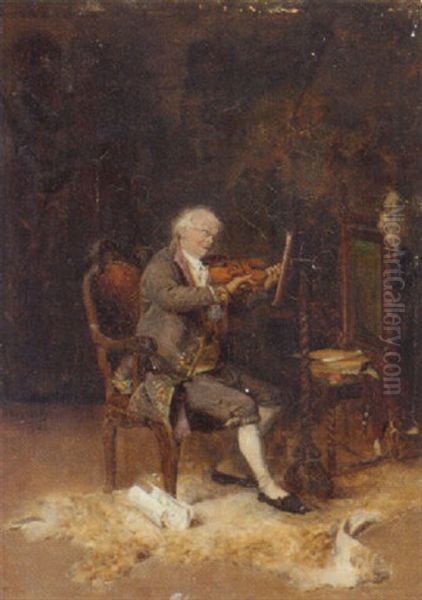 The Violinist Oil Painting by Luis (Lluis) Franco Salinas