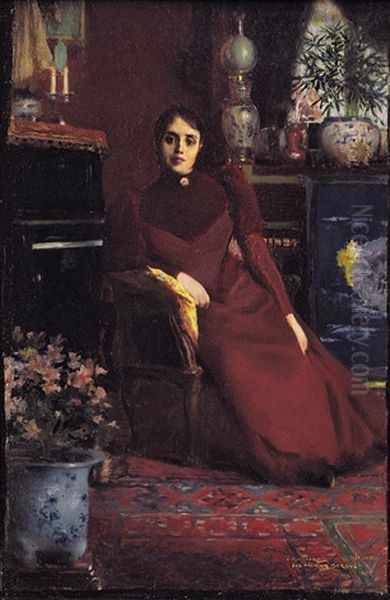 Portrait Of Madame Richard Oil Painting by Auguste Francois