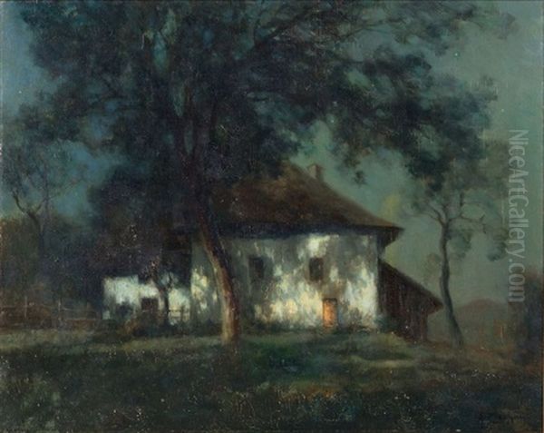 Ferme Au Clair De Lune Oil Painting by Charles Francois