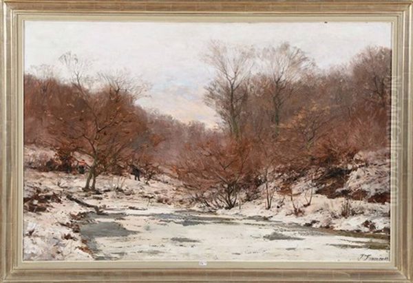 Paysage Hivernal Oil Painting by Joseph Charles Francois