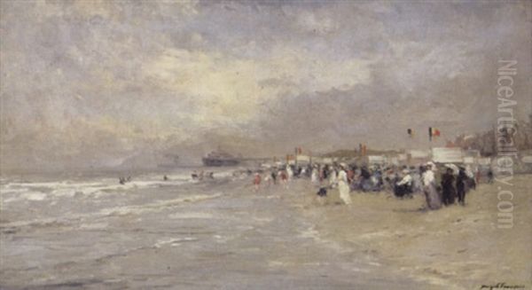 Op Het Strand Oil Painting by Joseph Charles Francois