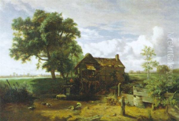 Landschap Met Watermolen Oil Painting by Joseph Charles Francois