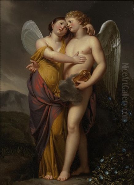 Cupid And Psyche Oil Painting by Pierre Joseph Celestin Francois