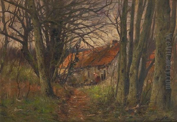 La Masure Dans La Foret Oil Painting by Pierre Joseph Celestin Francois