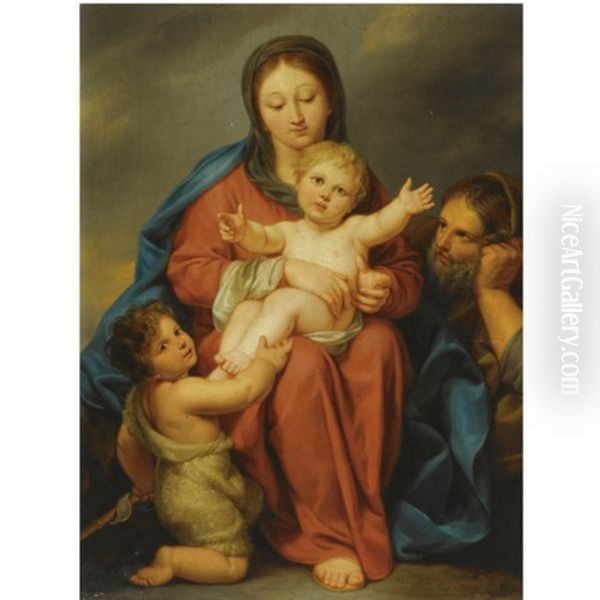 The Holy Family With The Infant Saint John The Baptist Oil Painting by Pierre Joseph Celestin Francois