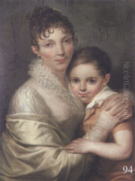 Portrait D'une Mere Et De Son Fils by Pierre Joseph Celestin Francois