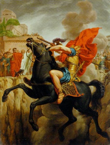 The Death Of Marcus Curtius Oil Painting by Pierre Joseph Celestin Francois